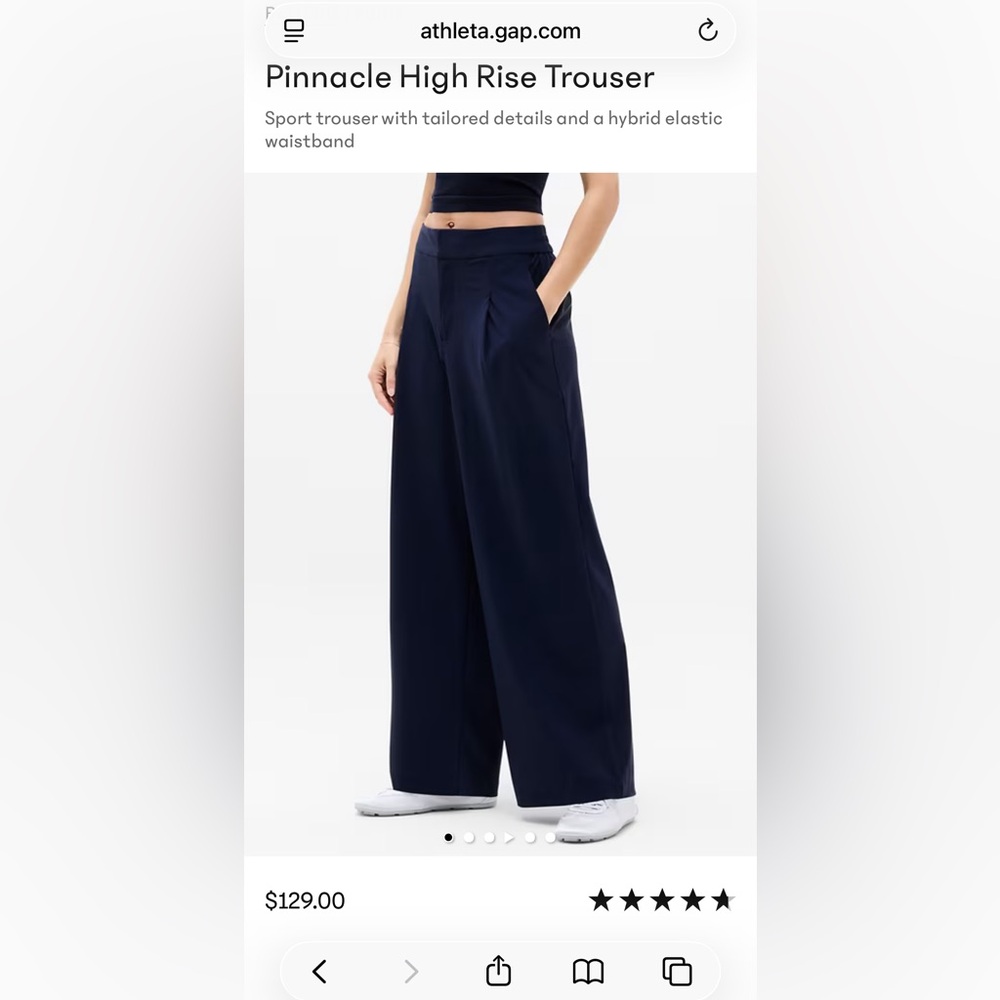 Athleta Pinnacle Women's Navy Wide-Leg Pants Size 4 Tall - Picture 4 of 11